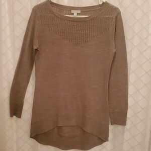 New York & Company Taupe Tunic Sweater